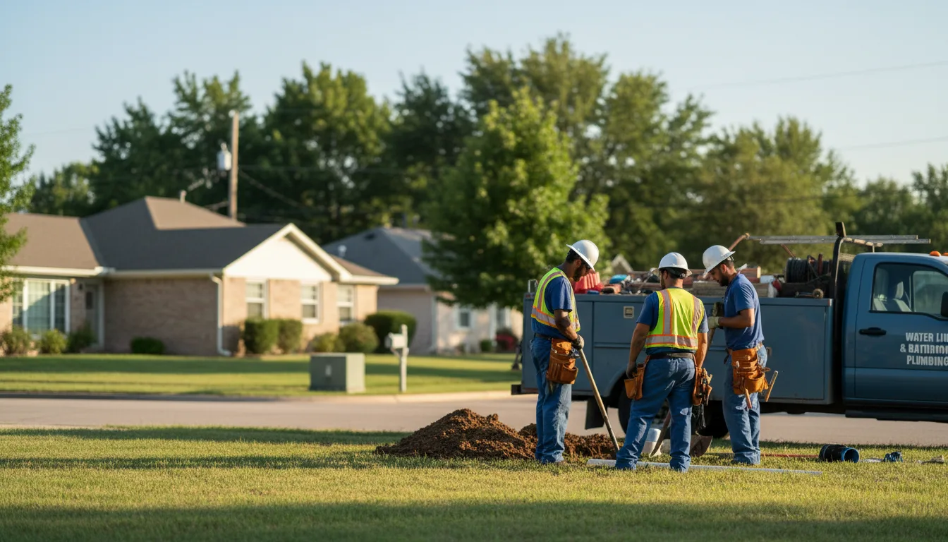 Residential water line and bathroom plumbing service in Derby, IN